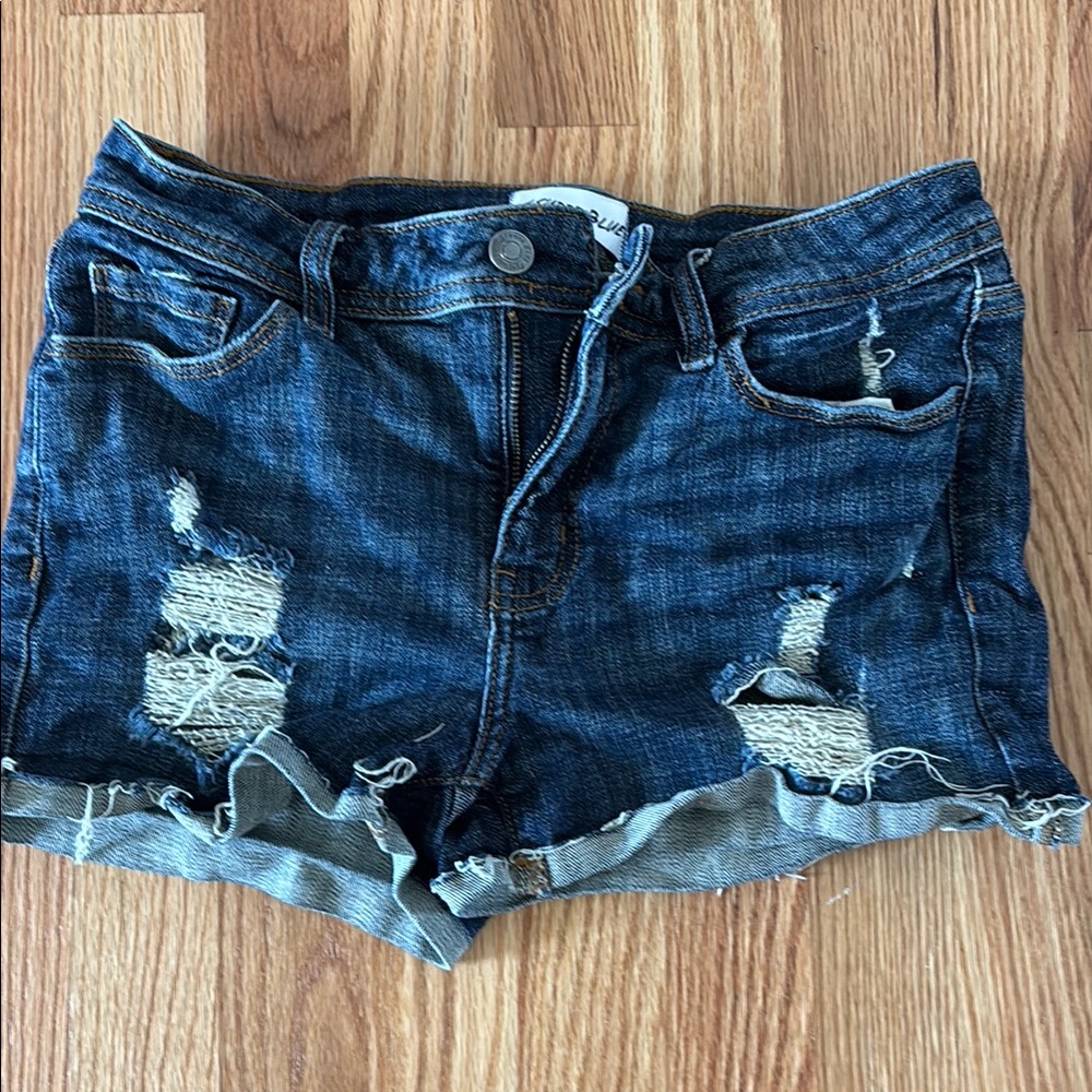 Studio Blue Jean Shorts Distressed Casual